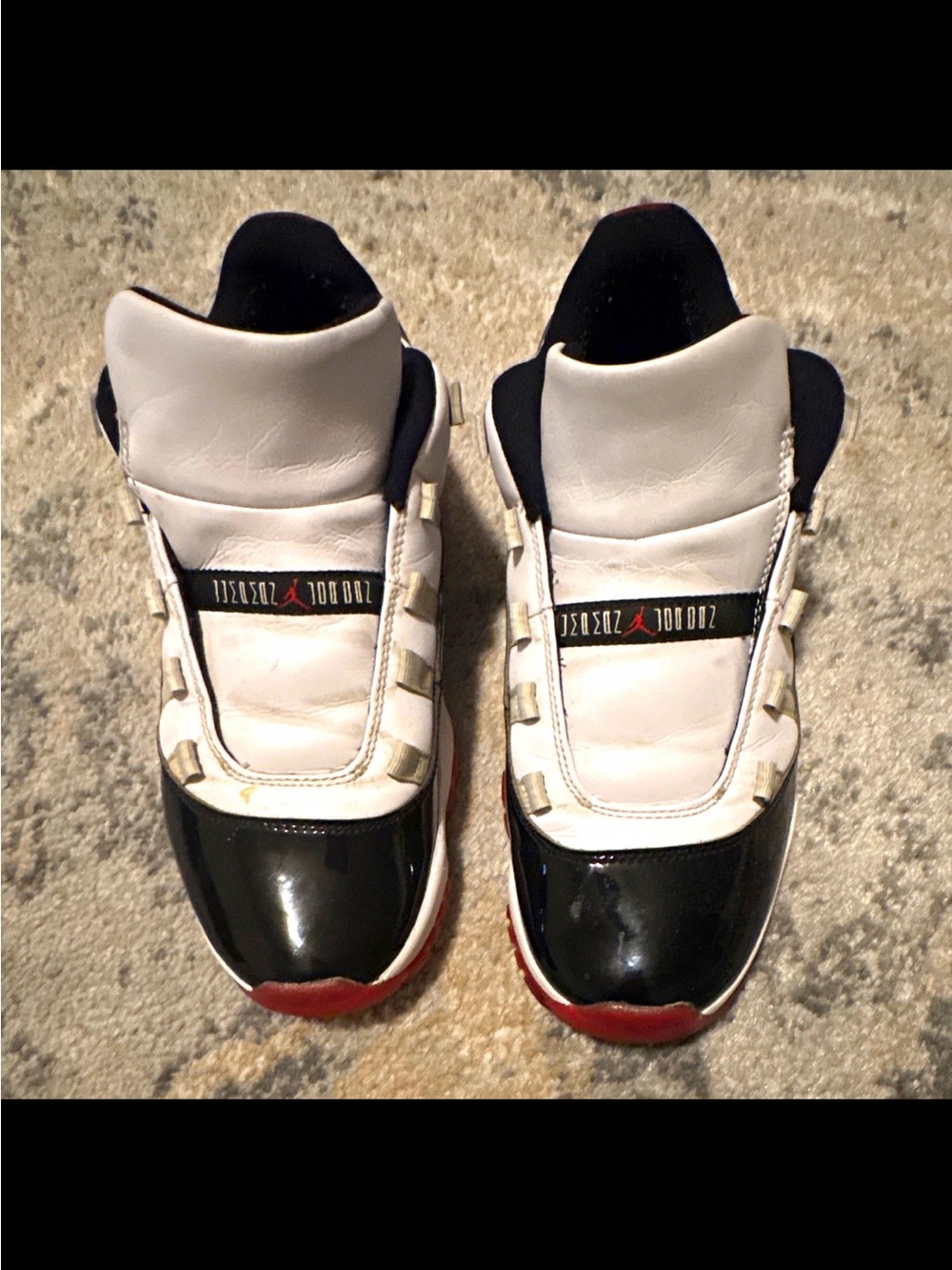 Jordan White/Black/Red Retro Low Sneakers